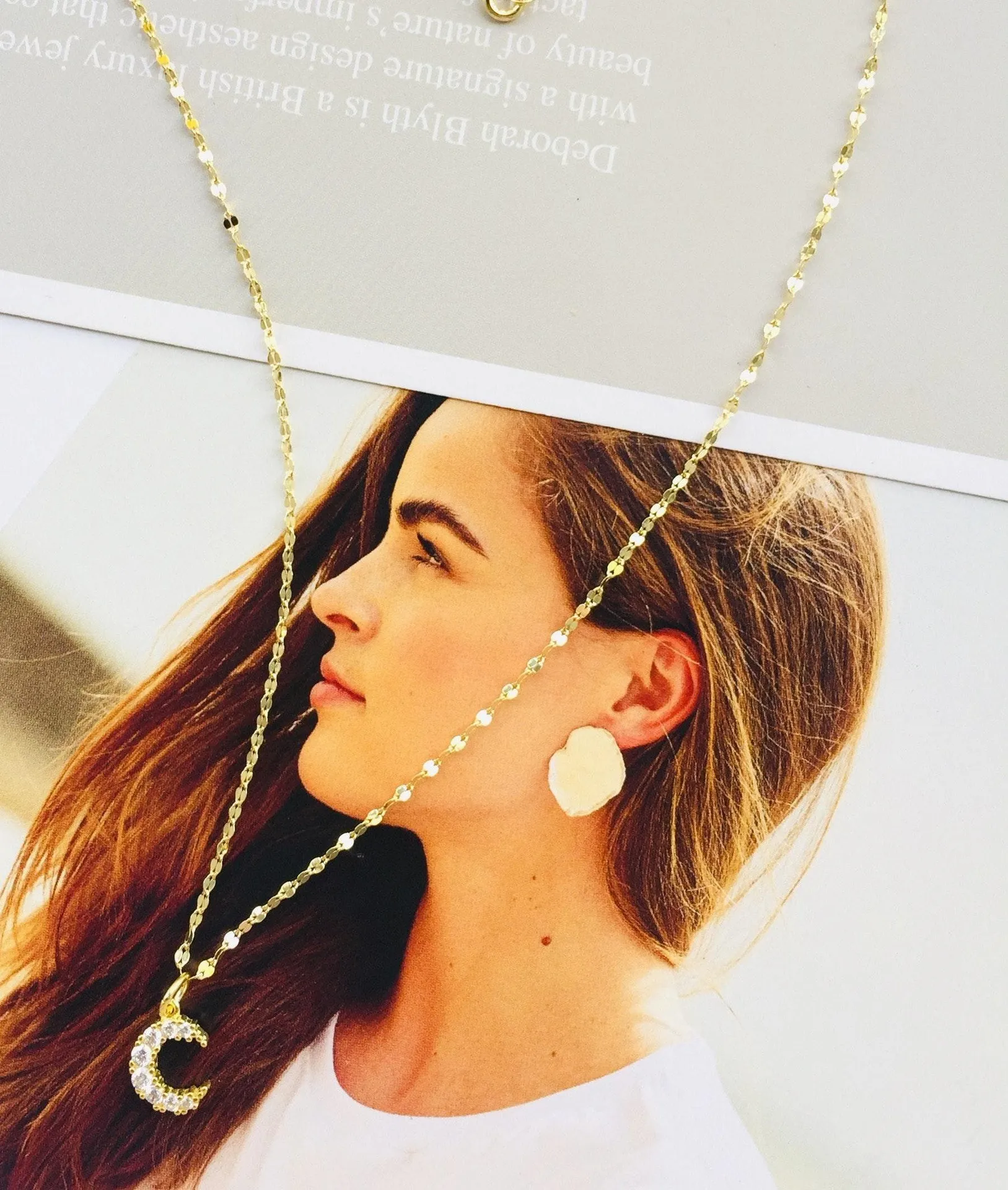 Moon Pendant/ Gold Over Sterling Silve Silver - Image 4