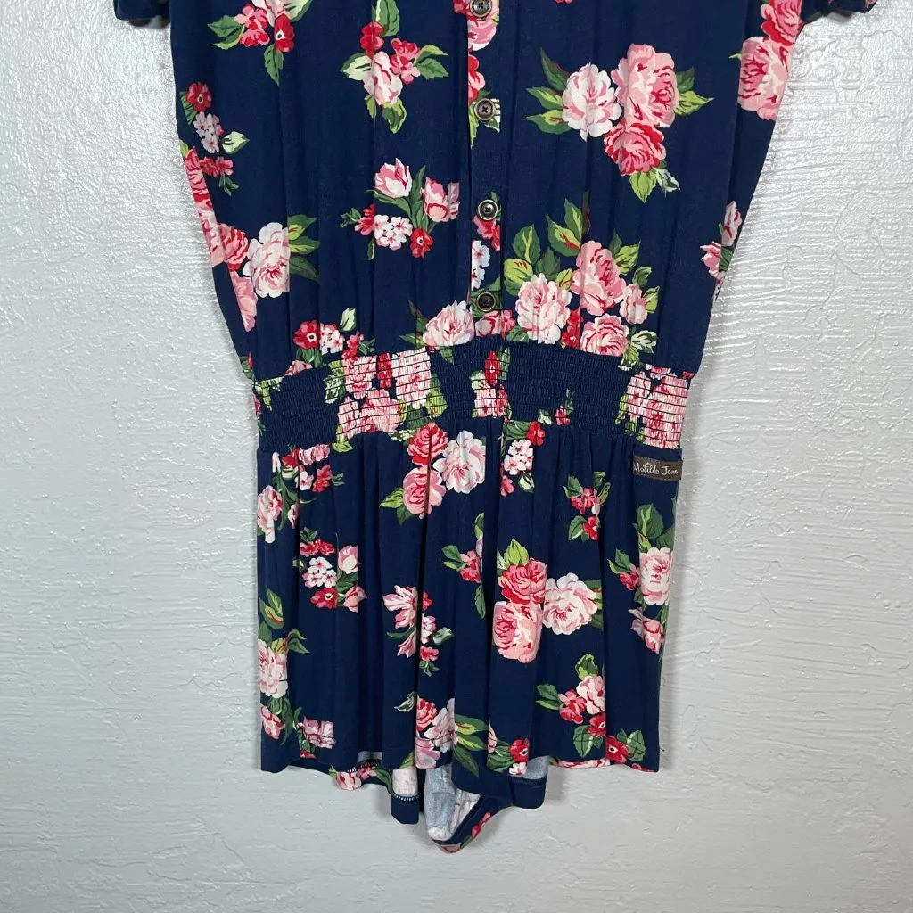 Matilda Jane Women XS Blue Floral Brilliant Daydream Be Bold Romper Stretch - Image 2