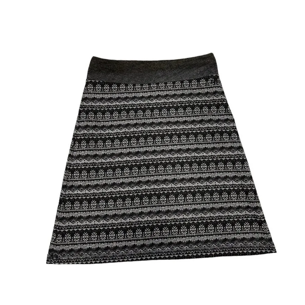 Kavu Black Gray Fair Isle Knit Skater Skirt Size Large - Image 6