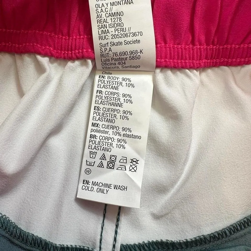 NWT Roxy Sea Board Shorts XS Womens Pink White Green Surf Mid Rise - Image 8