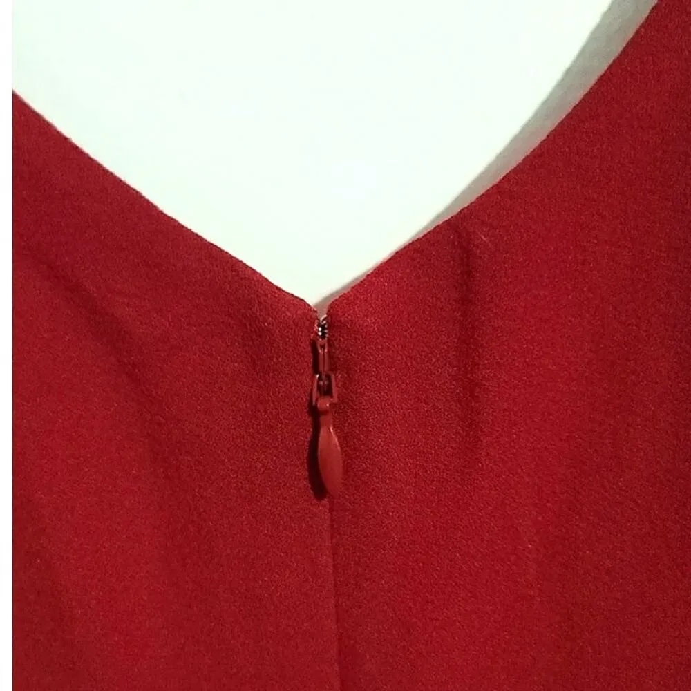 Dress the Population Lyla Midi Sheath Dress Garnet Red Plus XXL NEW - Image 14