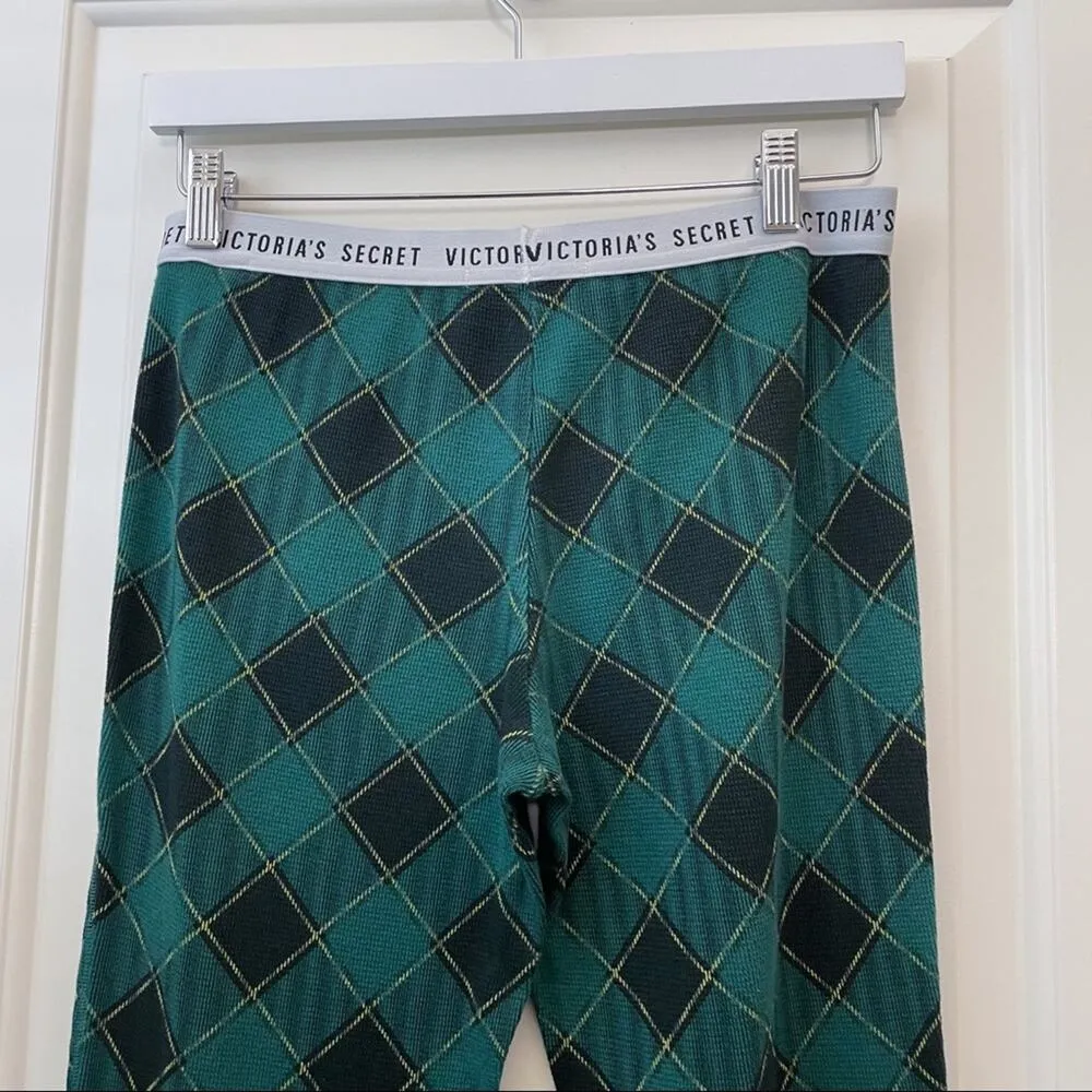 Victoria’s Secret Plaid Jogger Lounge Pants Thermal Waffle Knit Buffalo M - Image 8