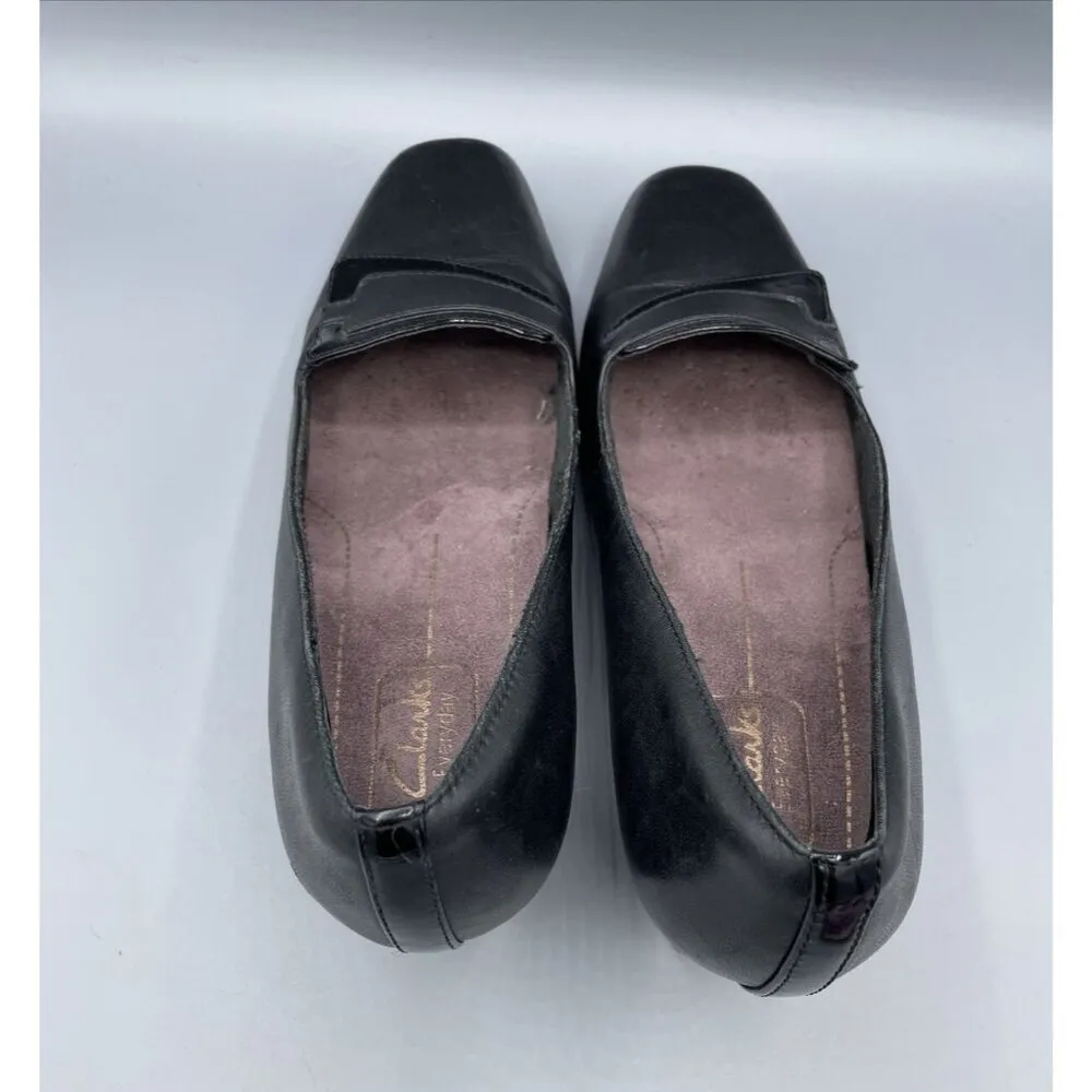 Clarks Womens‎ 9 Shoes Everyday Black Leather Heels Pumps Career Office Work - Image 6