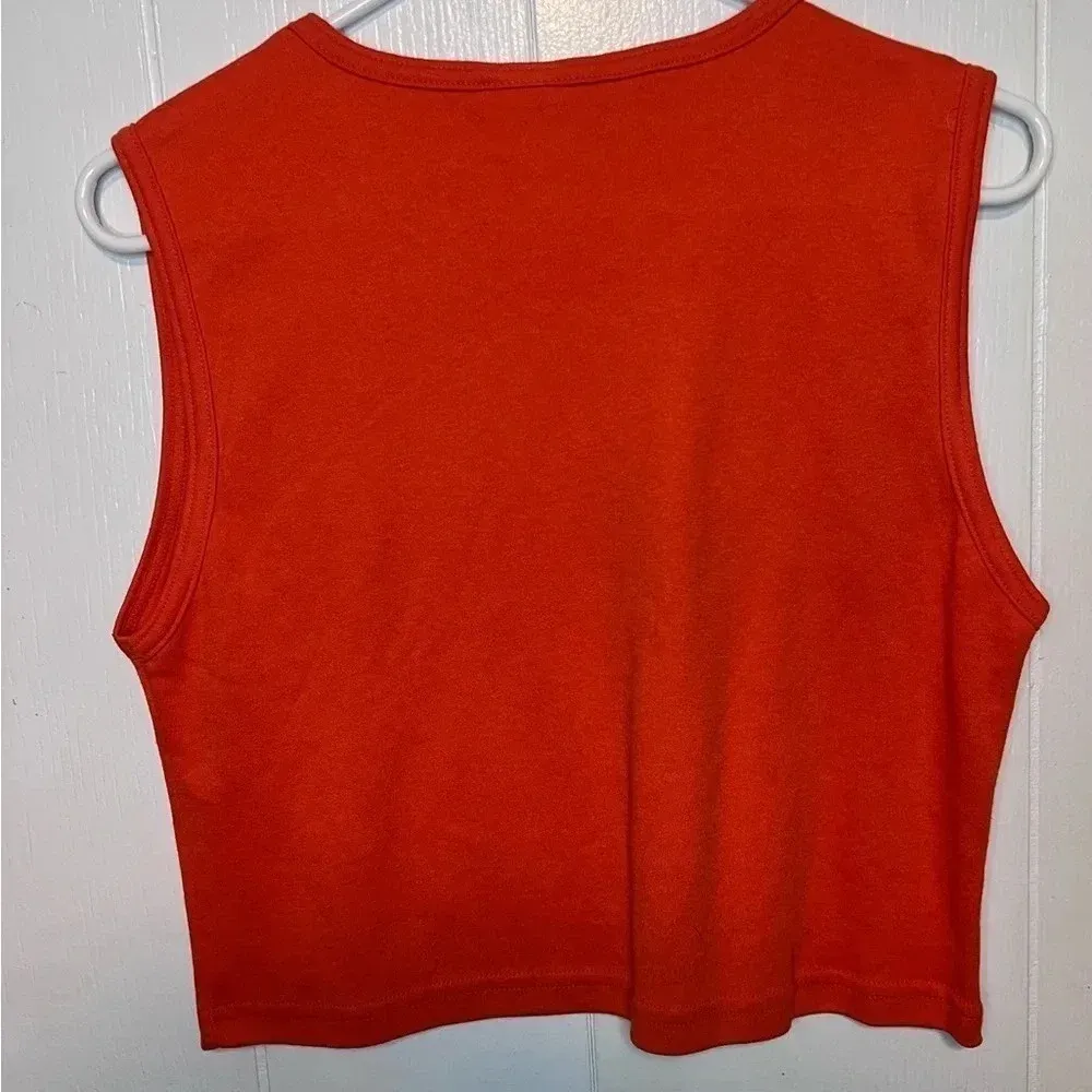 Harley Davidson Muscle Tank Top Size Large Orange - Image 4