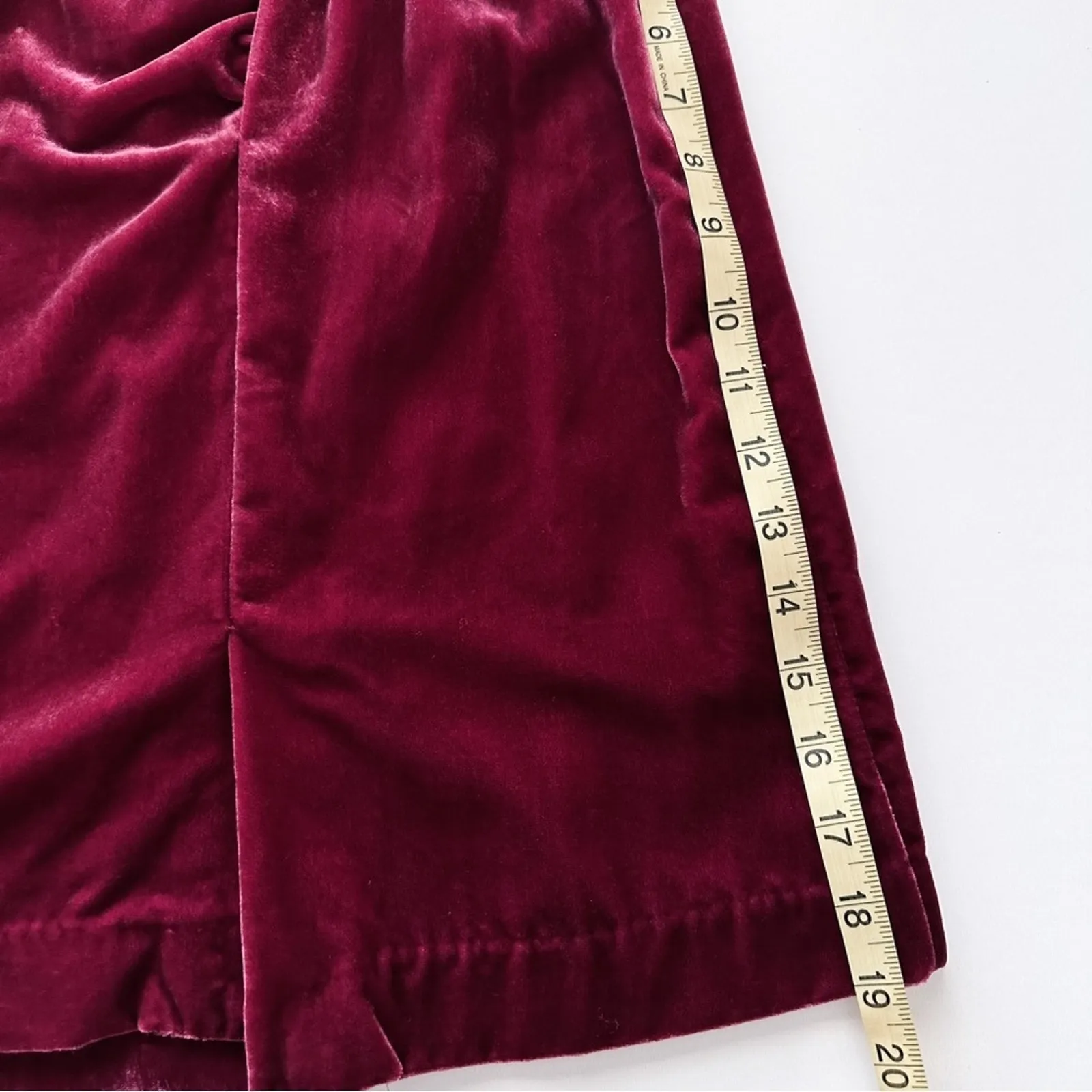 Anthropologie Velvet Mini Skirt Raspberry NWT - Image 12