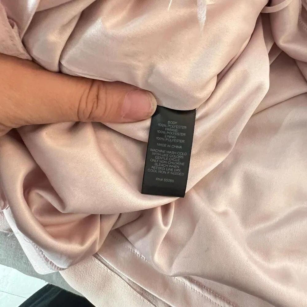 Express soft pink fringe mini skirt size 8 - Image 11