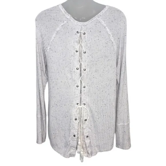 Knox Rose White Speckled Long Sleeve Tee Size Medium - Image 2