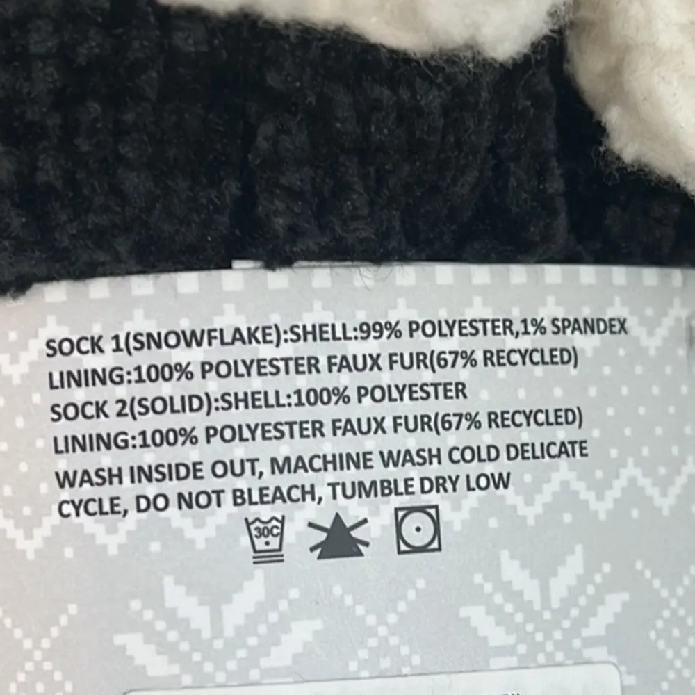 Muk Luks Cabin Socks Slippers 2 Pair Pack Snowflake L XL 8 - Image 4