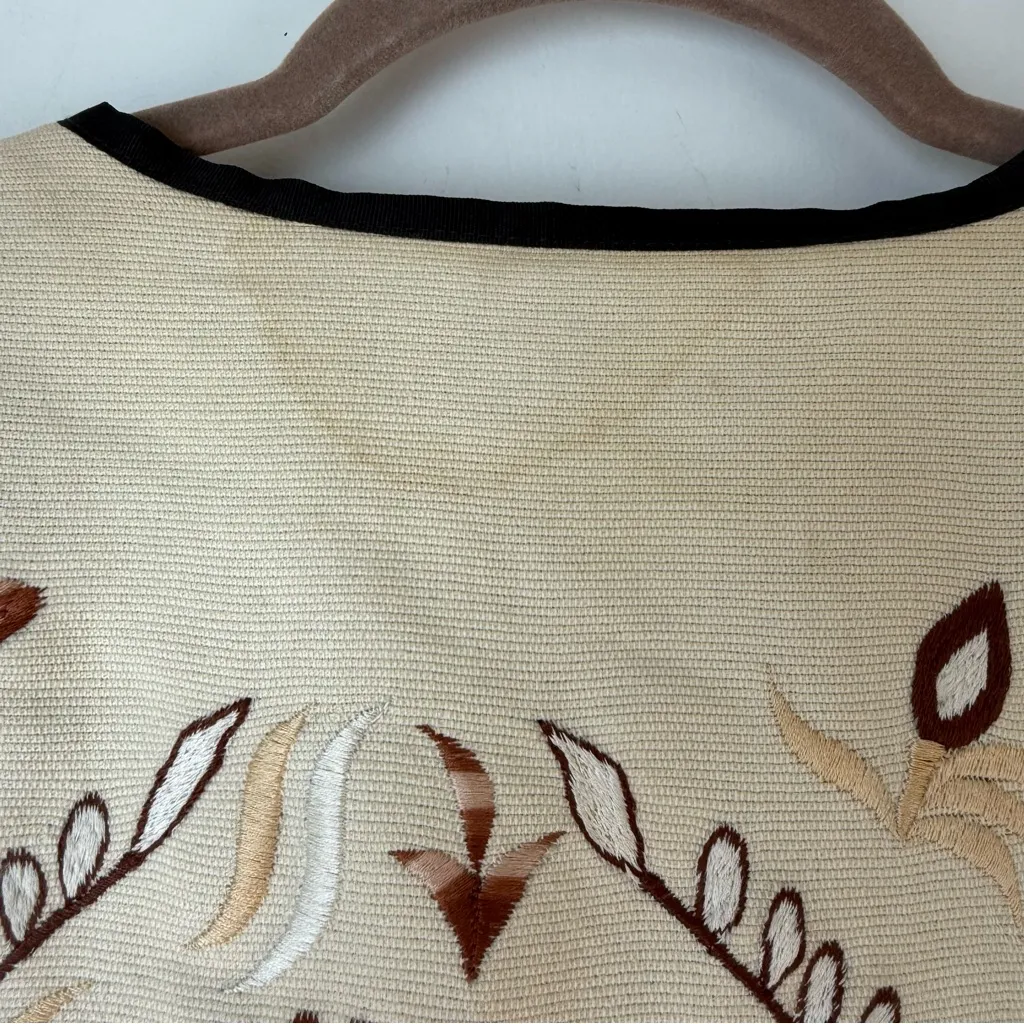 Vintage 90s Indigo Moon Tan Brown Beige Patchwork Embroidered Jacket L Size L - Image 7