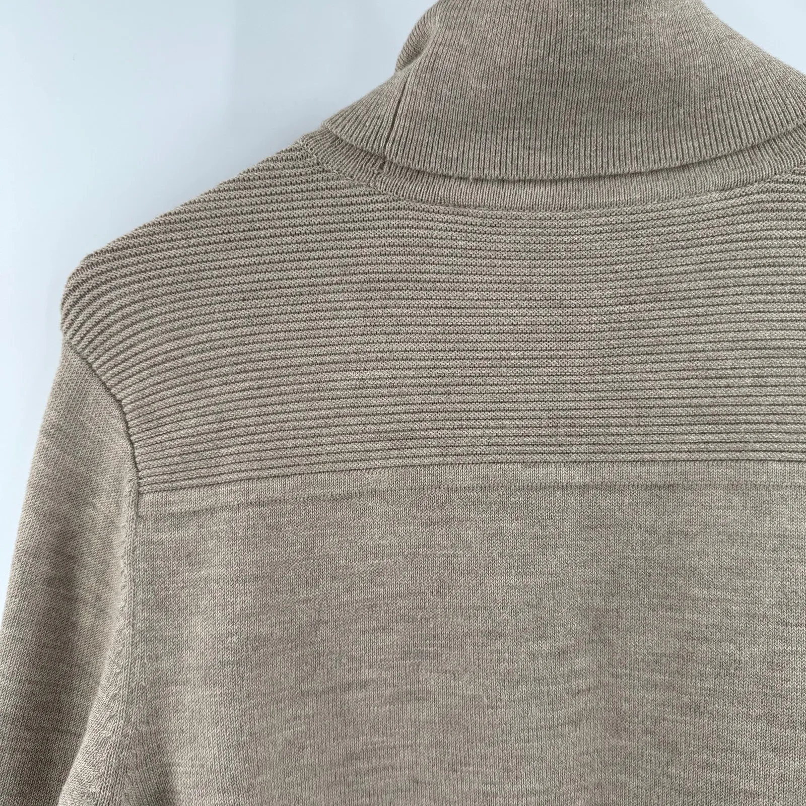 Athleta Sweater SZ Small Merino Wool Blend Turtleneck Snaps Oatmeal 159163 Snaps - Image 5