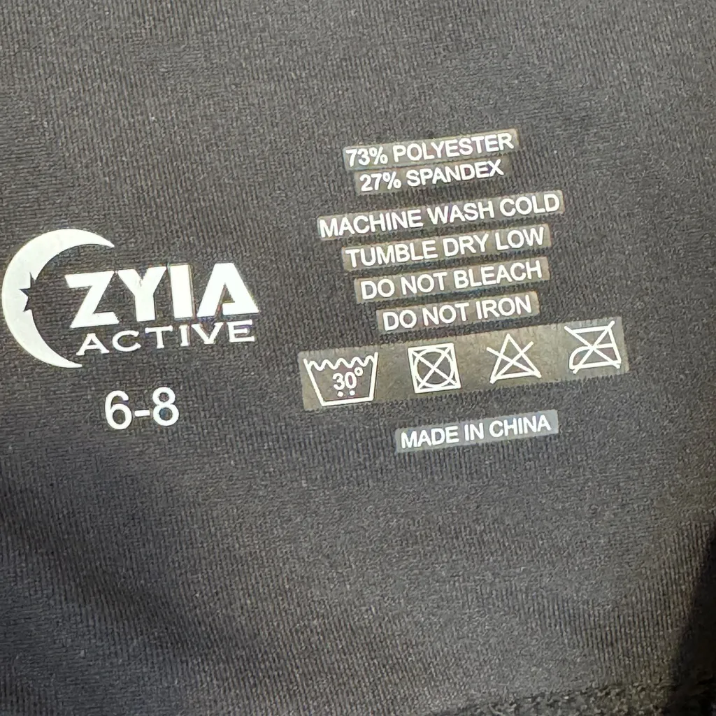 Zyia Black Paisley High Rise Cropped Leggings Womens 6 Yoga Pants Athletic Capri - Image 5