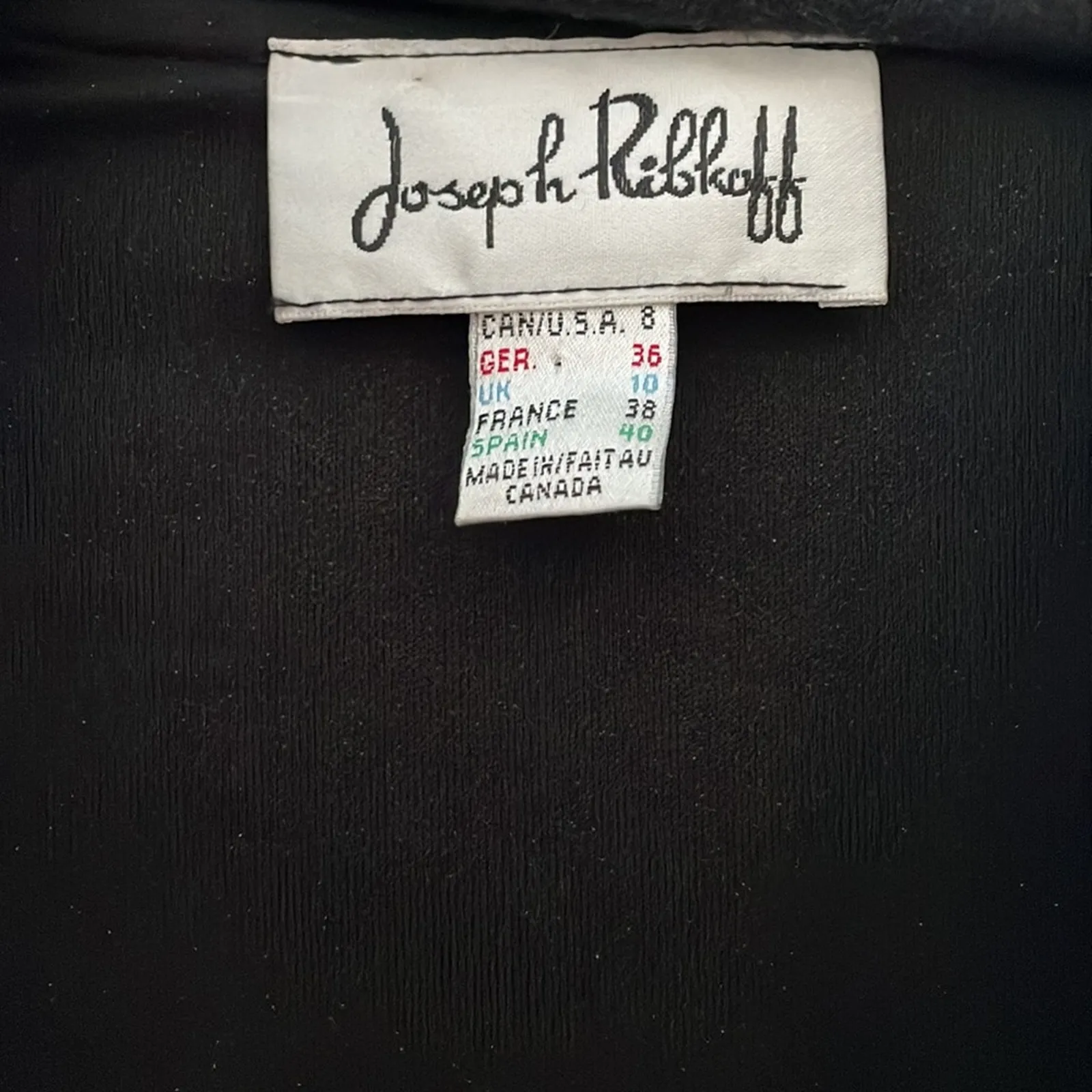 Joseph Ribkoff Black Open Knit Blazer Jacket Sequin Glam Buttons 80s Y2K Mobwife - Image 3