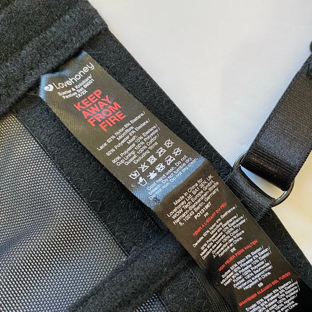 LOVEHONEY Lace Up Bustier Corset Black Size 1X - Image 9