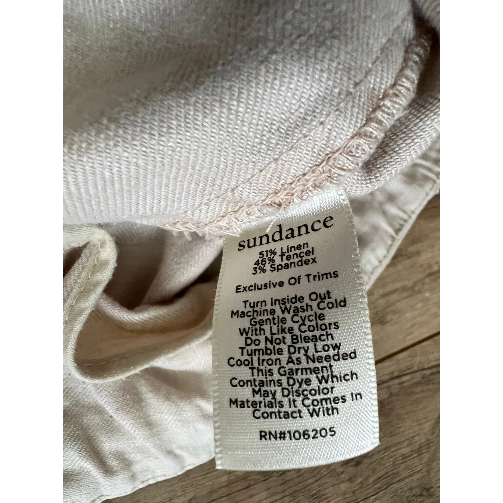 Sundance The Villa Wide Leg Cropped Linen Blend Pants Size 4 Khaki Cream - Image 4