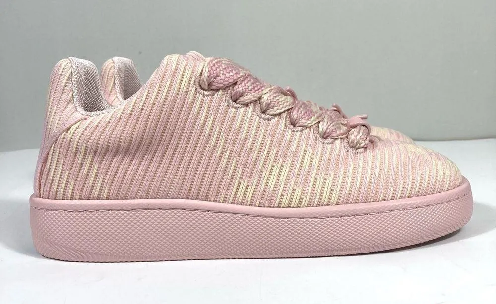 Burberry Knit Low Top Sneakers Cameo Pink Check Size 36.5 6.5 US NEW - Image 9