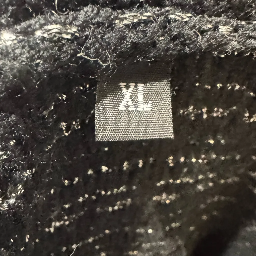 Alexis sweater or cardigan in black and silver with pearl buttons size XL - Image 9