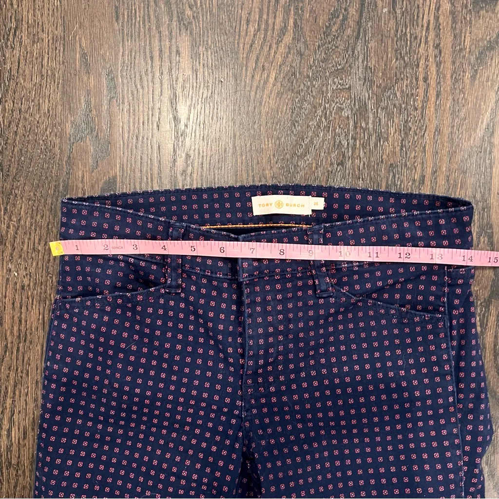 Tory Burch Navy Daisy Dot Emmy Floral Patterned Pants - Image 7