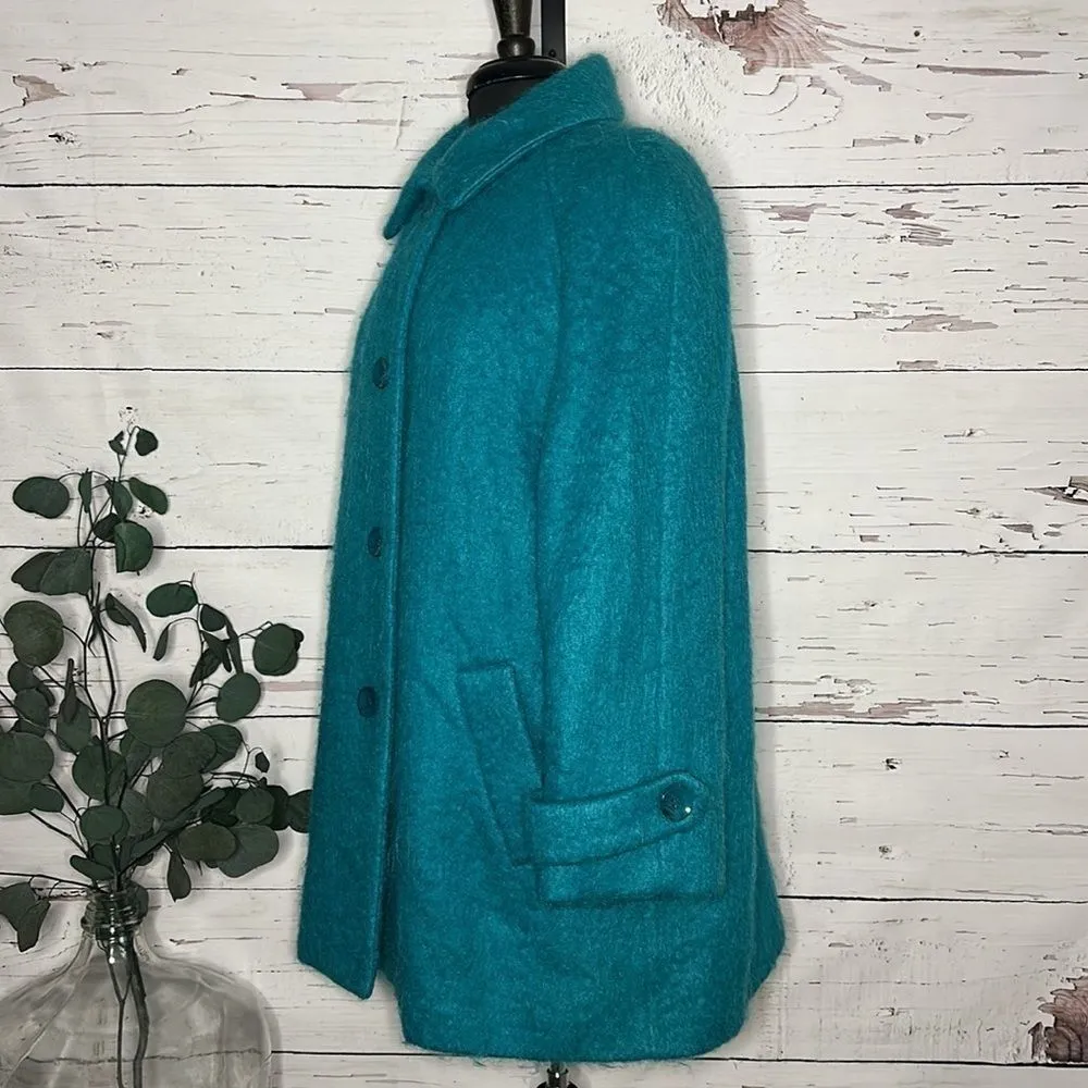 Vintage Appleseed’s 1946 Jewel Tone Wool Button Down Oversized Winter Coat Blue Size 14P - Image 3