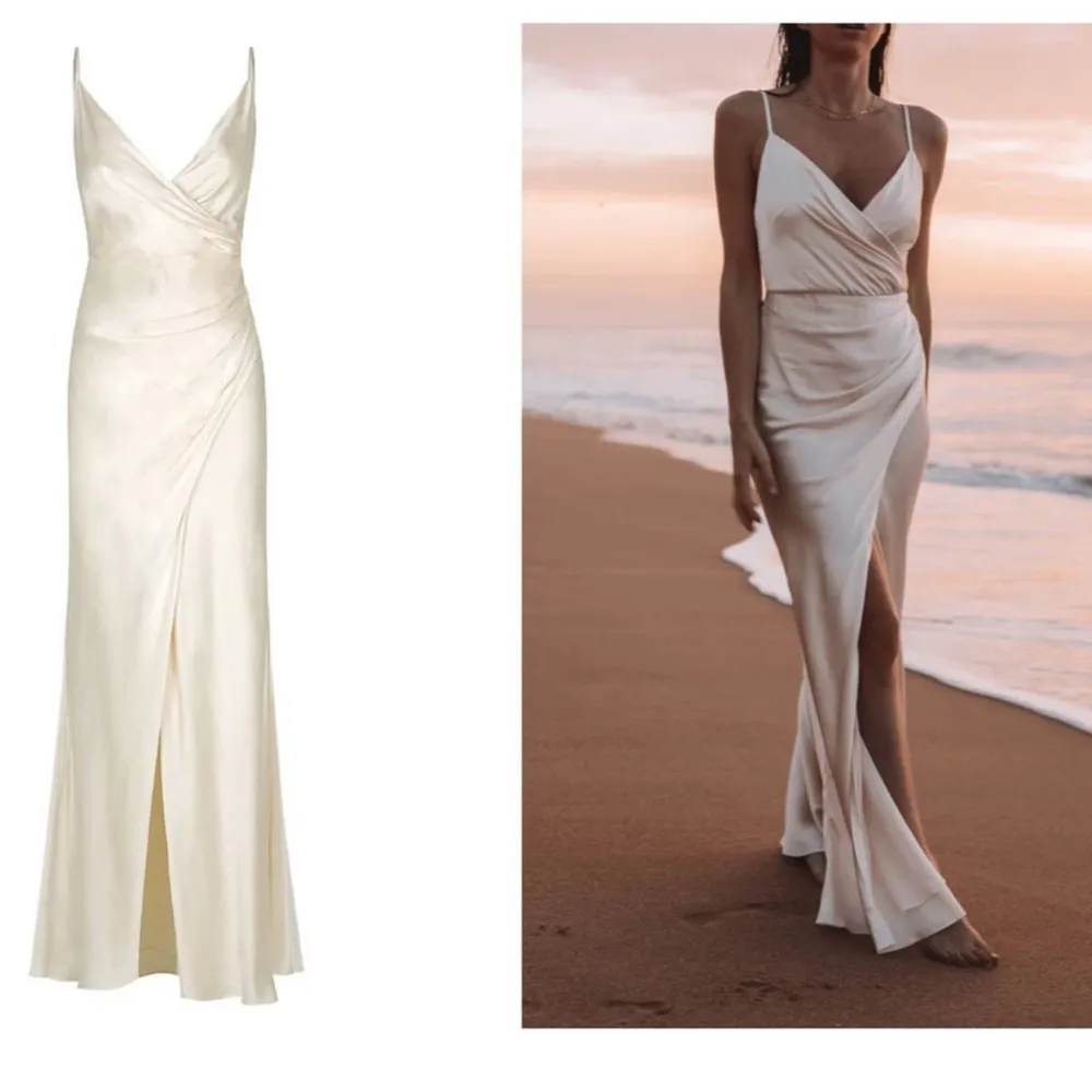 Shona Joy La Lune crossed draped maxi Cream dress - Image 3
