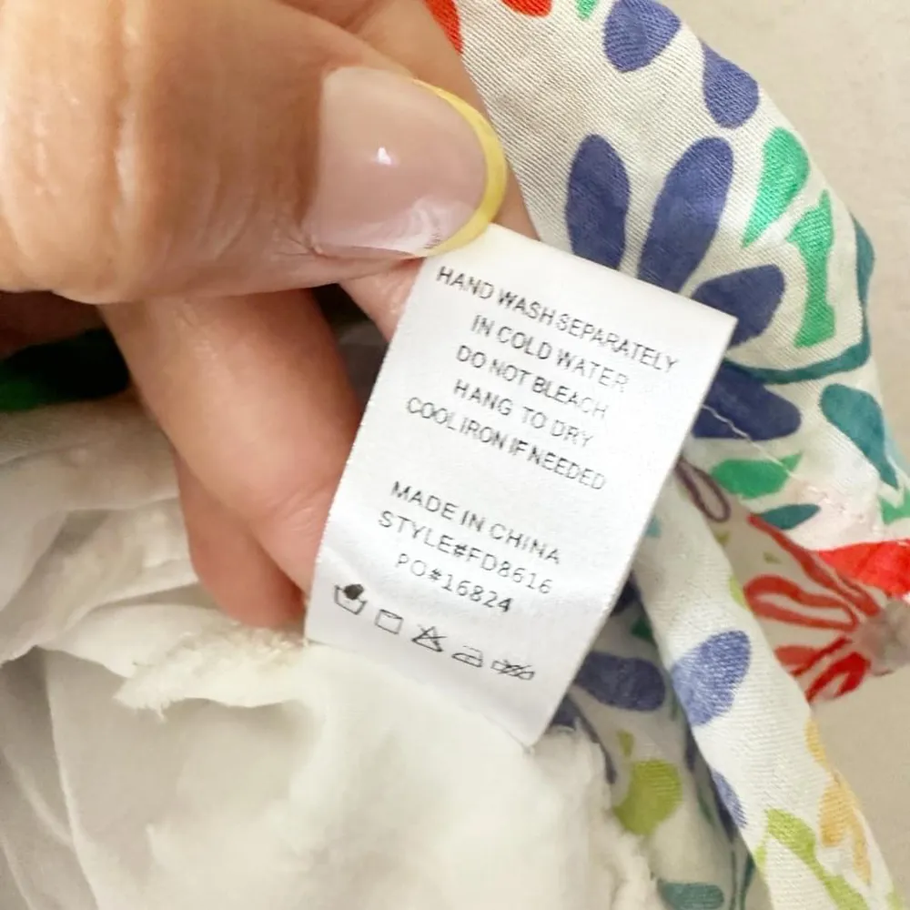 Fate Floral Print Dress Women's Size S White - Image 11