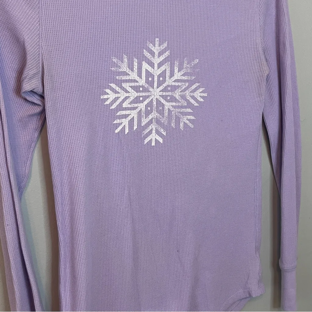 Gap Lilac Snowflake Long Sleeve Top - Image 4