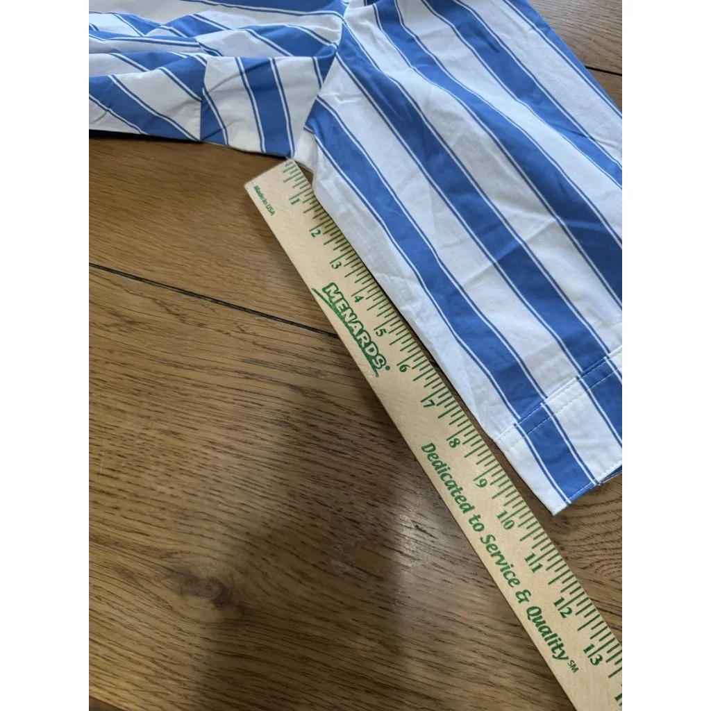 Woman Within Womens Blue White Striped Print Button Up Shirt Size‎ Large Office - Image 7