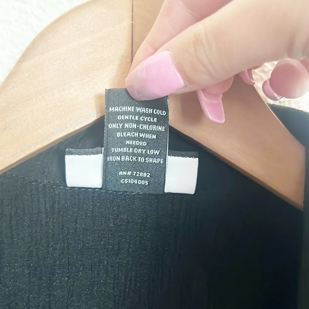 Studio1940 Black Collared Button Down Maxi Dress With Attached Belt To Tighten - Image 6