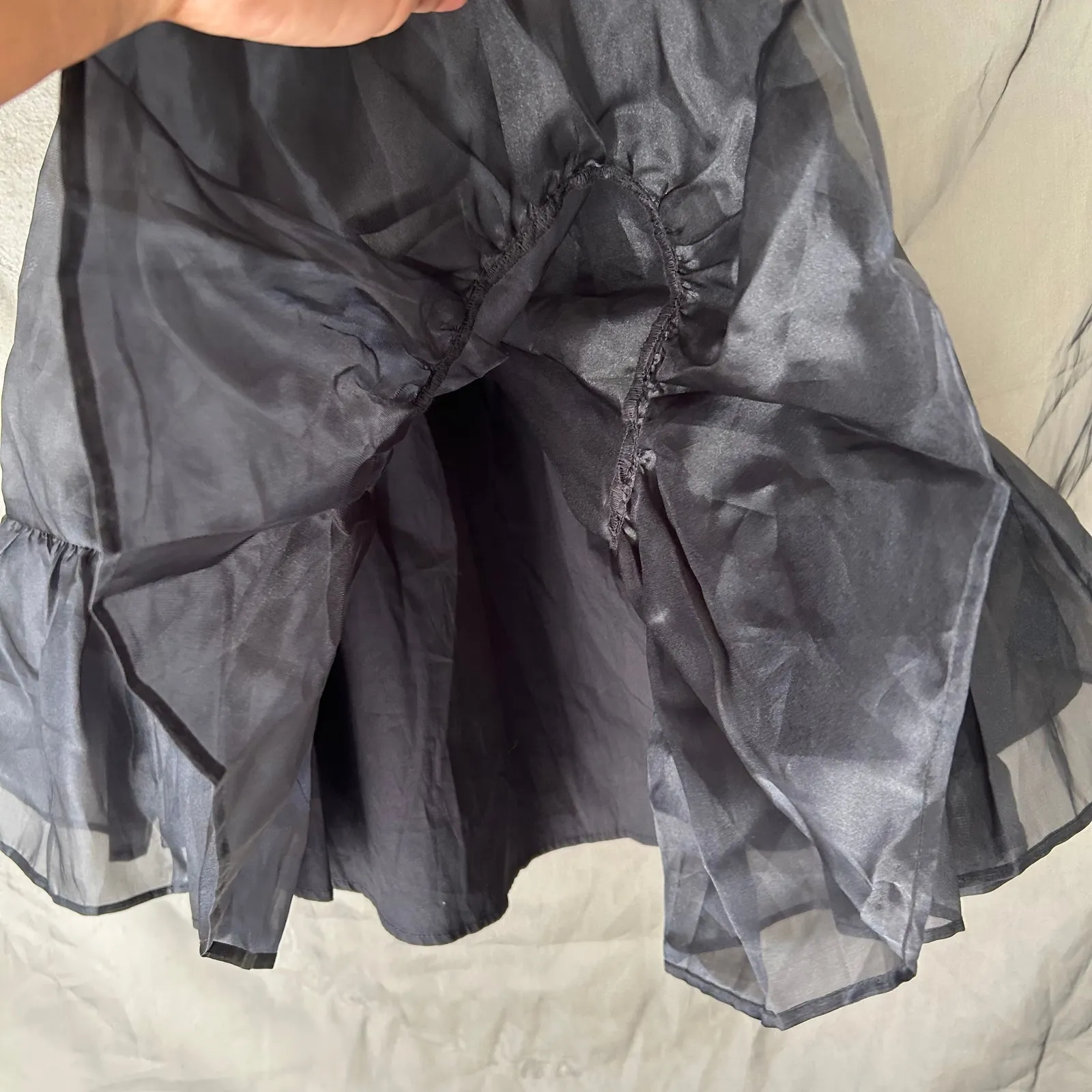 Thorn & Fable Coquette Black Puff Sleeve Babydoll Dress Size Small - Image 5