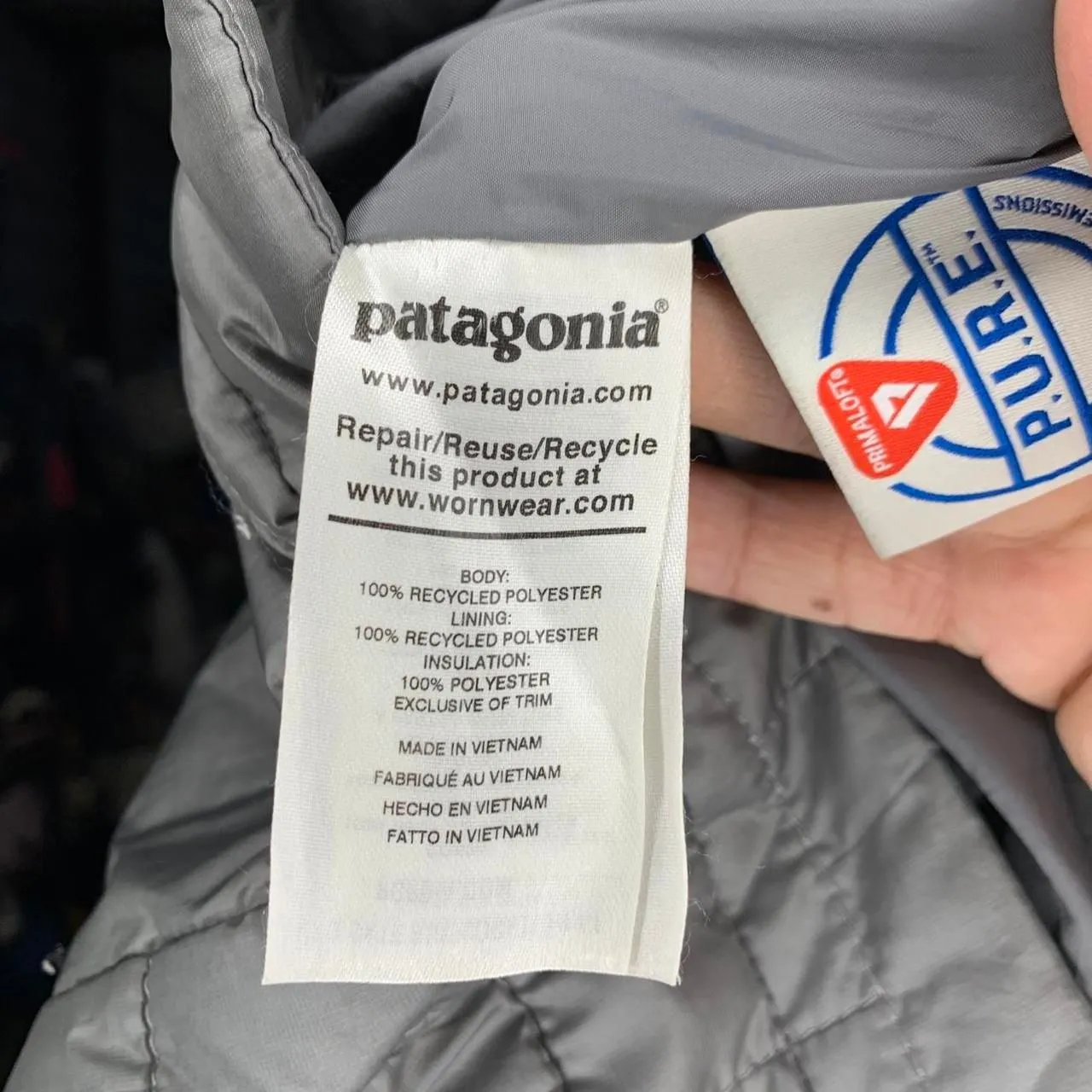 Patagonia Womens Gray Long Sleeve Full-Zip Quilted Puffer Coat Size XS - Image 6