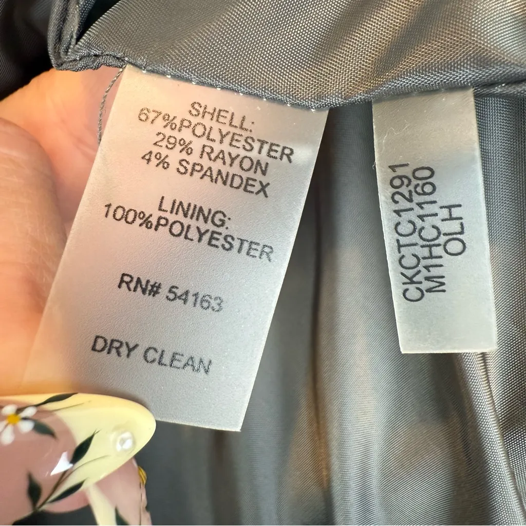 Calvin Klein Dark Gray Blazer single button Tailored Woman's Jacket workwear 16 - Image 6