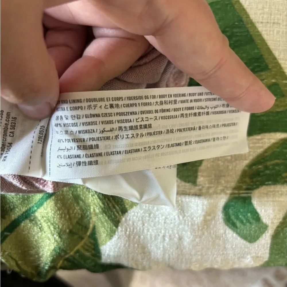 Abercrombie cozy brushed fleece texture long sleeve pink wrap front bodysuit XL - Image 4