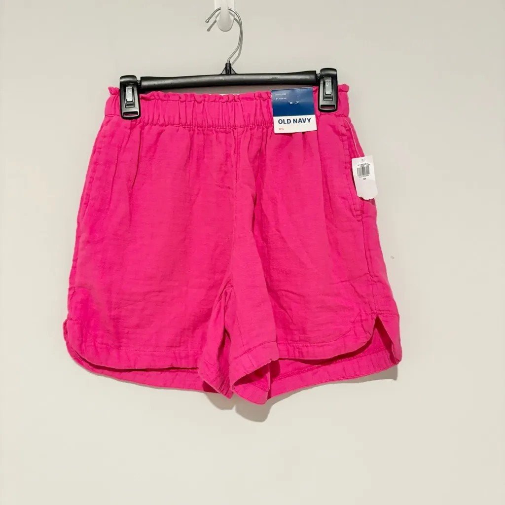 Old Navy High Waisted Crinkle Cotton‎ Gauze Shorts Pink Size XS - Image 3