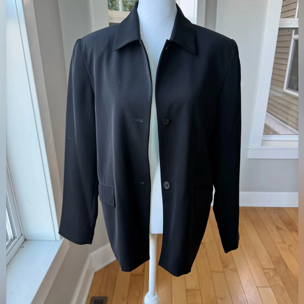 Liz Claiborne Villager Black Blazer Jacket Size 6 - Image 9