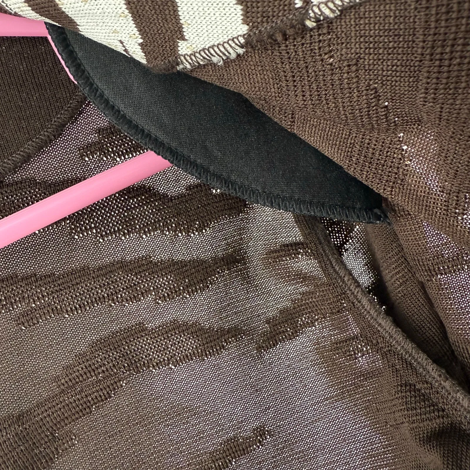 Ming Wang Cardigan Blazer Jacket Size Extra Small Brown Zebra Knit Career Office - Image 6