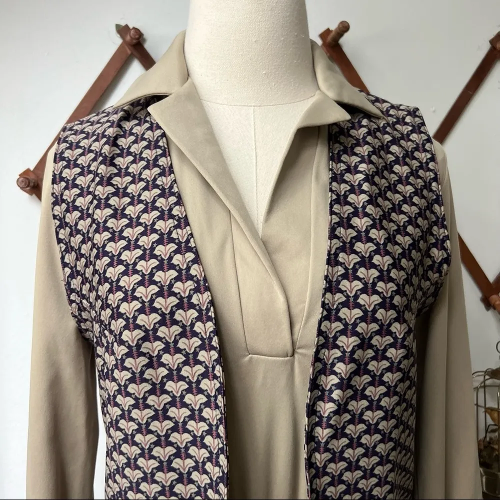 1970’s Dress & Vest Retro Two-Piece Set Medium - Image 4