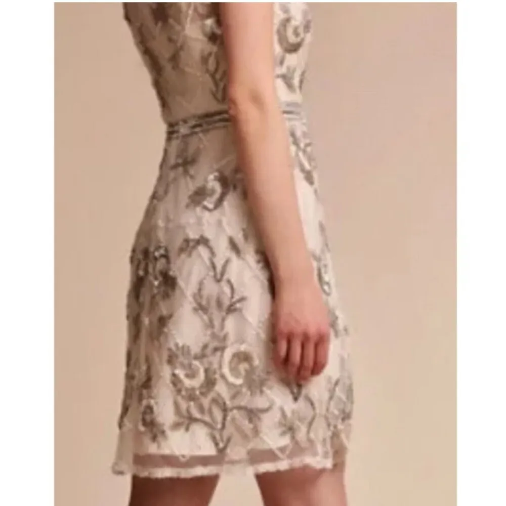 BHLDN Mariposa Sequin Reception Dress in Champagne Size 8 - Image 4