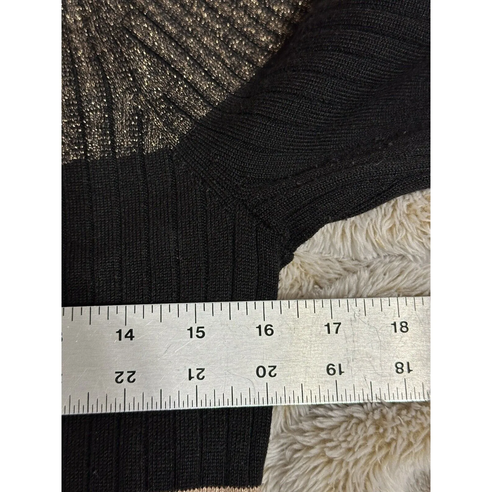 Eliza J Sweater Dress Color Block Long Sleeve Women's Size Large Shimmer Holiday - Image 6