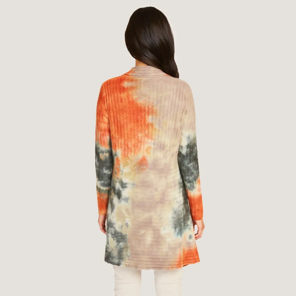 Autumn Cashmere Tie Dye Rib Drape Cashmere blend Cardigan - Image 4