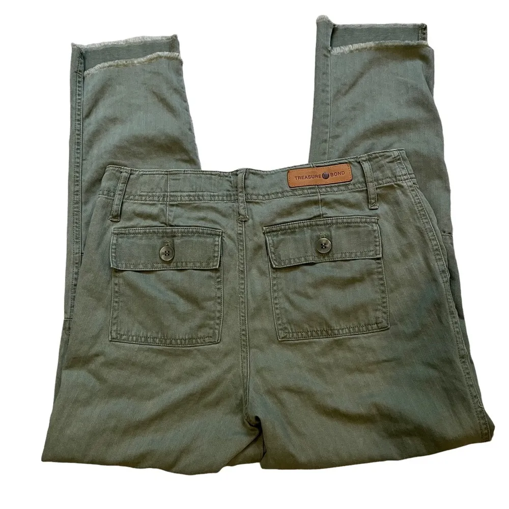 Treasure & Bond Green Patched Utility Cropped Pants. - Image 5