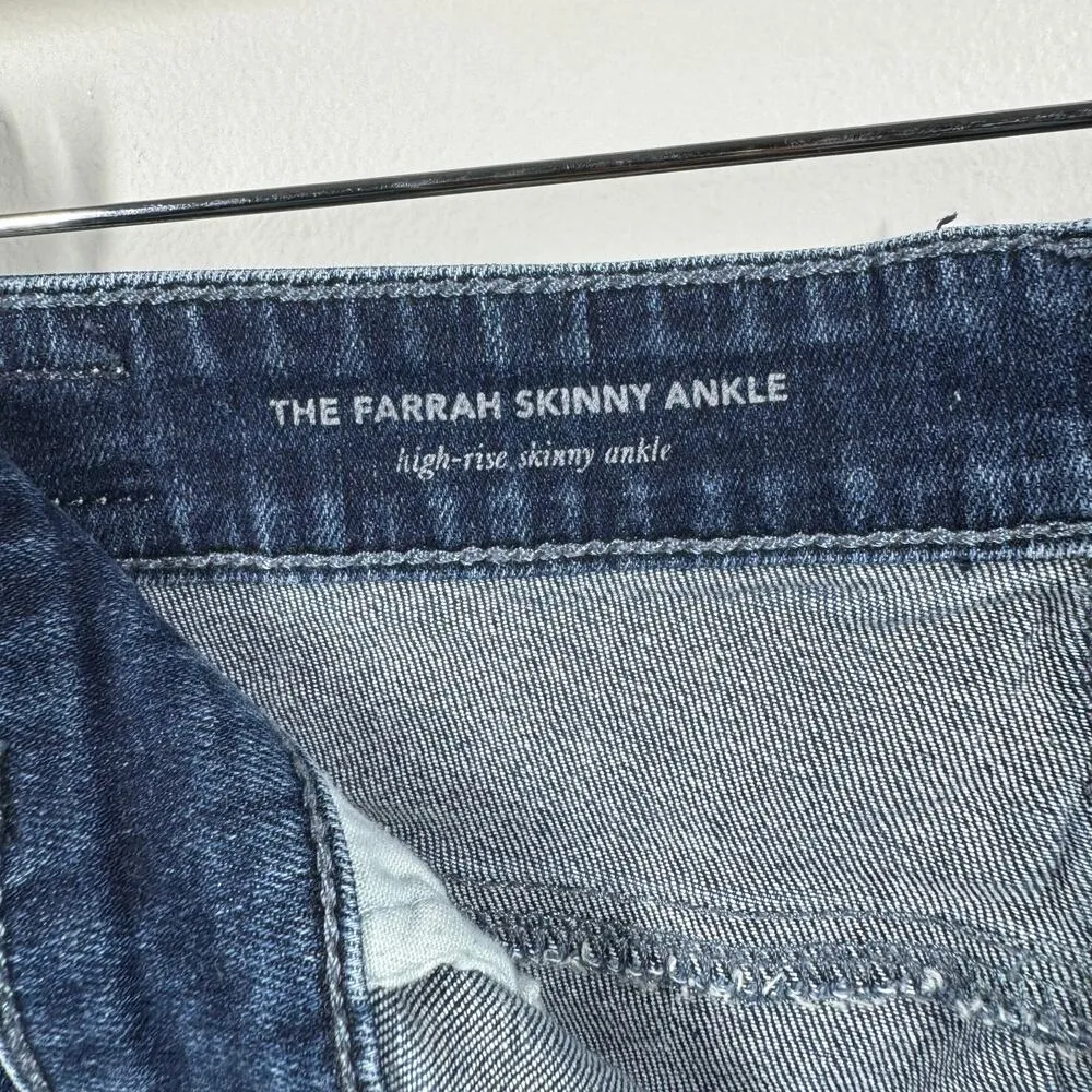 Adriano Goldschmied Jeans Women 31R Blue Farrah Straight Skinny Aged High Rise Size 31 - Image 8