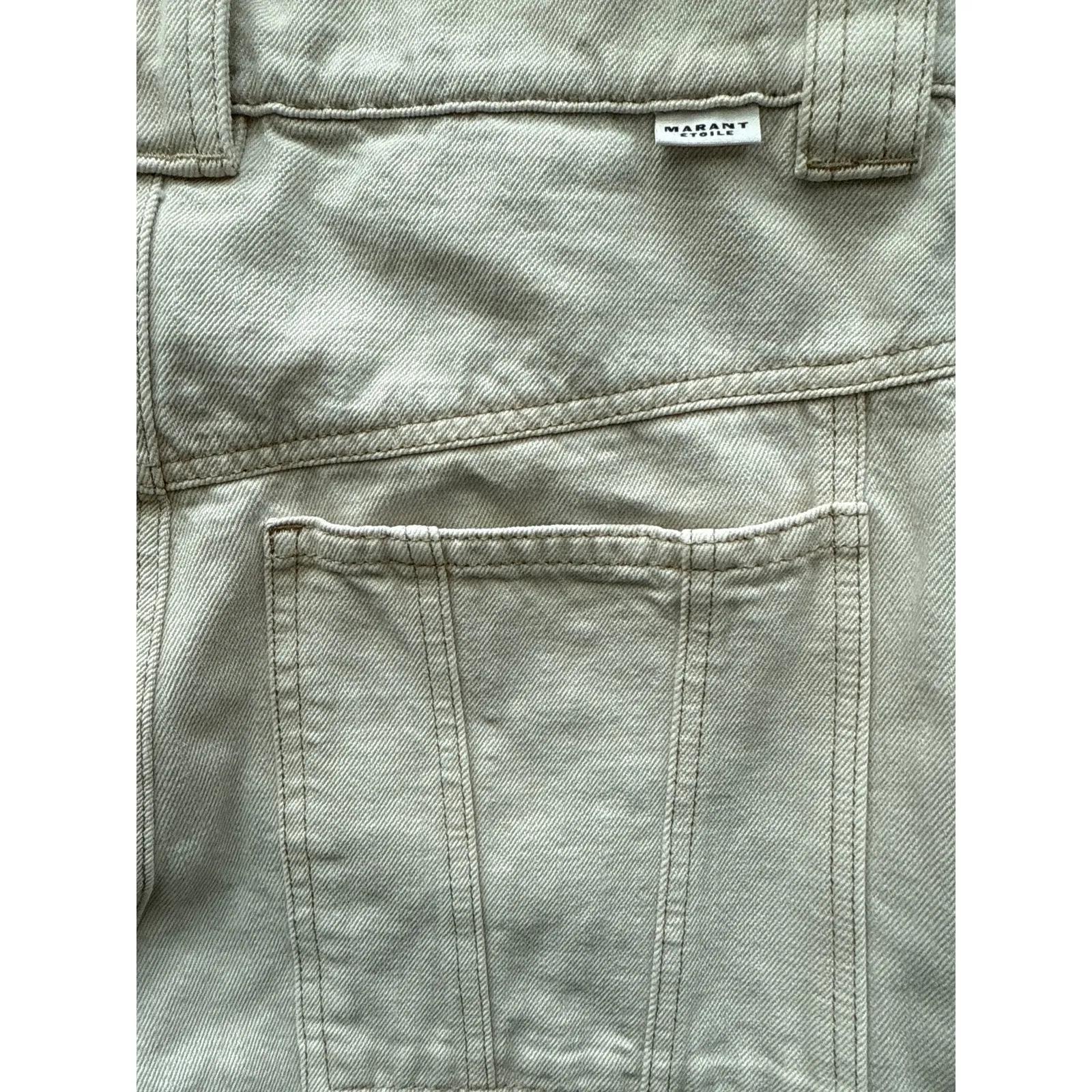 Isabel Marant Etoile Vayoneo Cotton High Rise Cargo Pants Ecru Size 38 / US 8 - Image 13