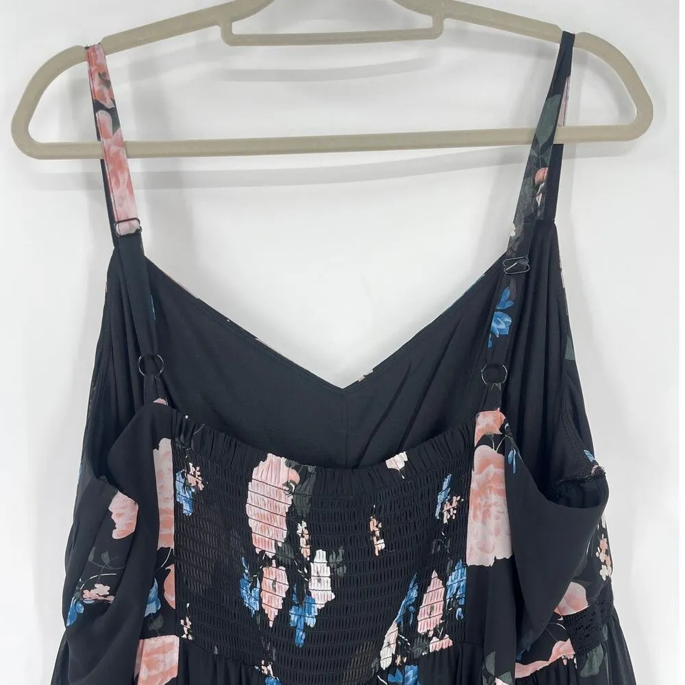 Torrid Babydoll Floral Maxi Dress 4X Y2K Dark Romantic Tiered Cottagecore, Boho - Image 8