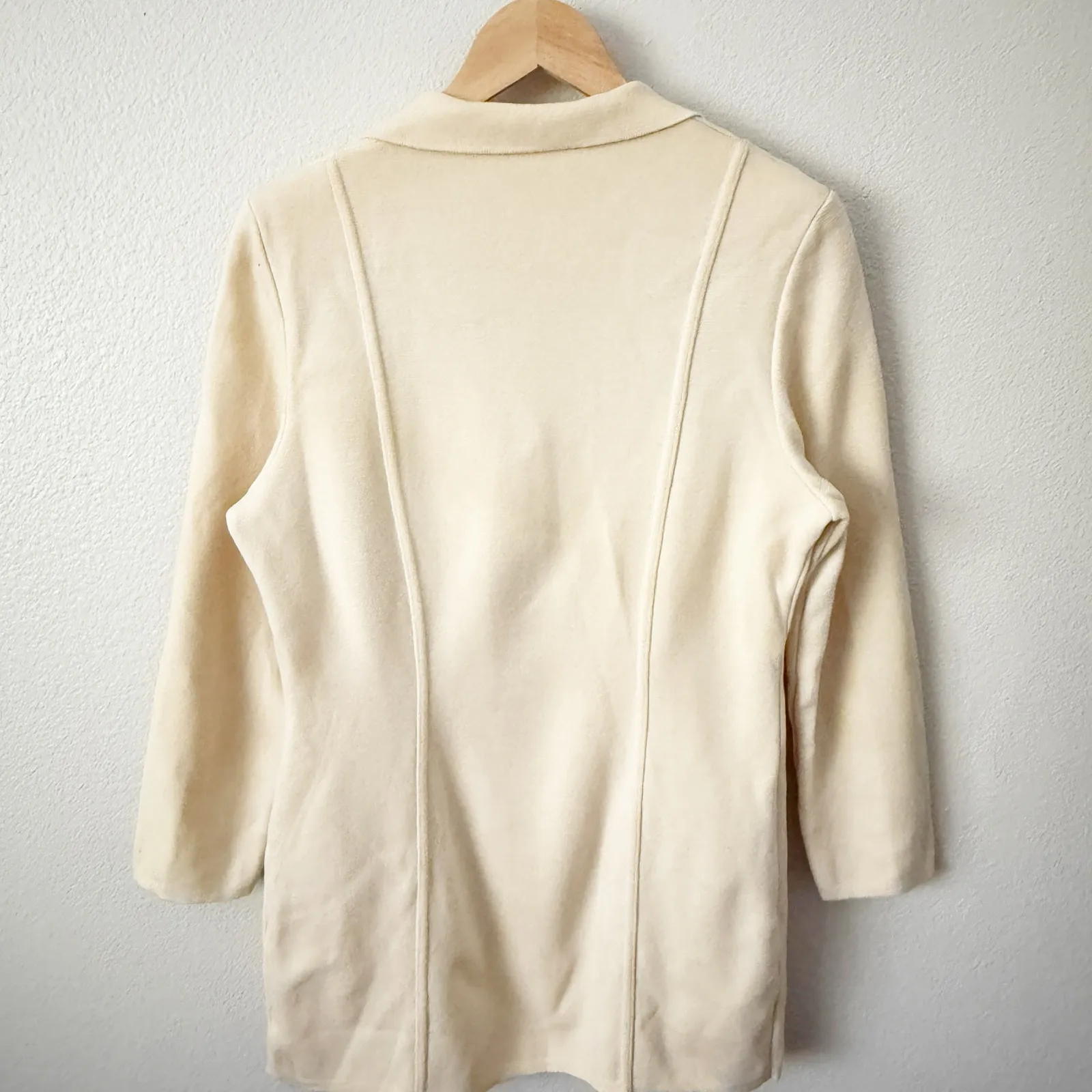SALVATORE FERRAGAMO | Vintage Ivory Blazer Jacket Italian Wool Knit | Medium - Image 5