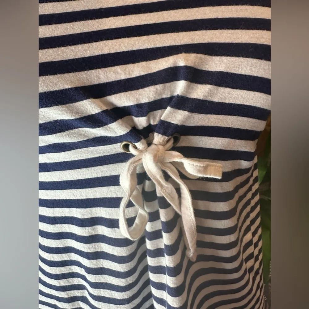 EUC Isaac Mizrahi stripe marina style tank top with waist string Sz Xs - Image 4