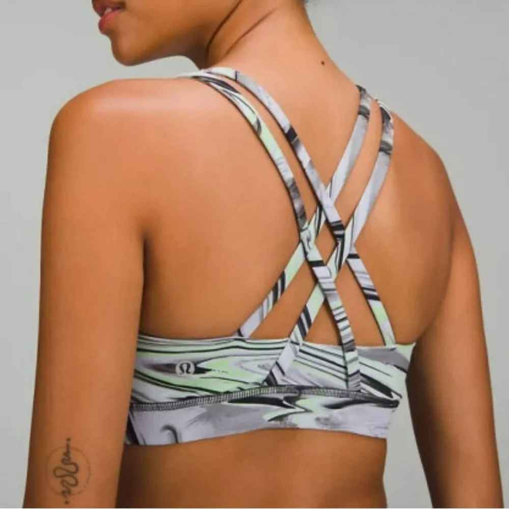 Lululemon Energy Bra High Neck Medium Support Paint Glide Warp Multi - Image 2