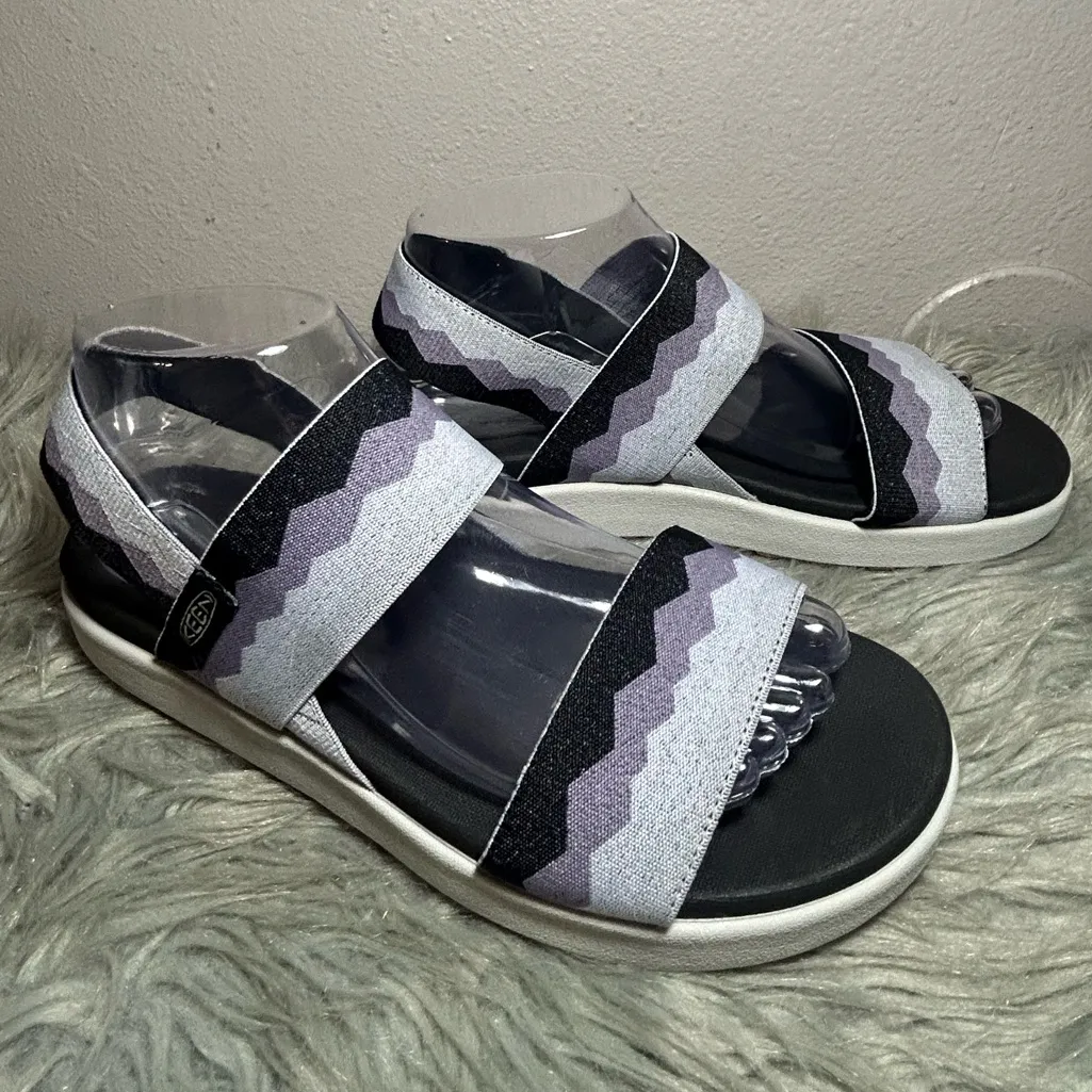 Keen Elle Backstrap Strap Sport Sandals Sandals Black Gray Zigzag Straps Sz 9 - Image 8