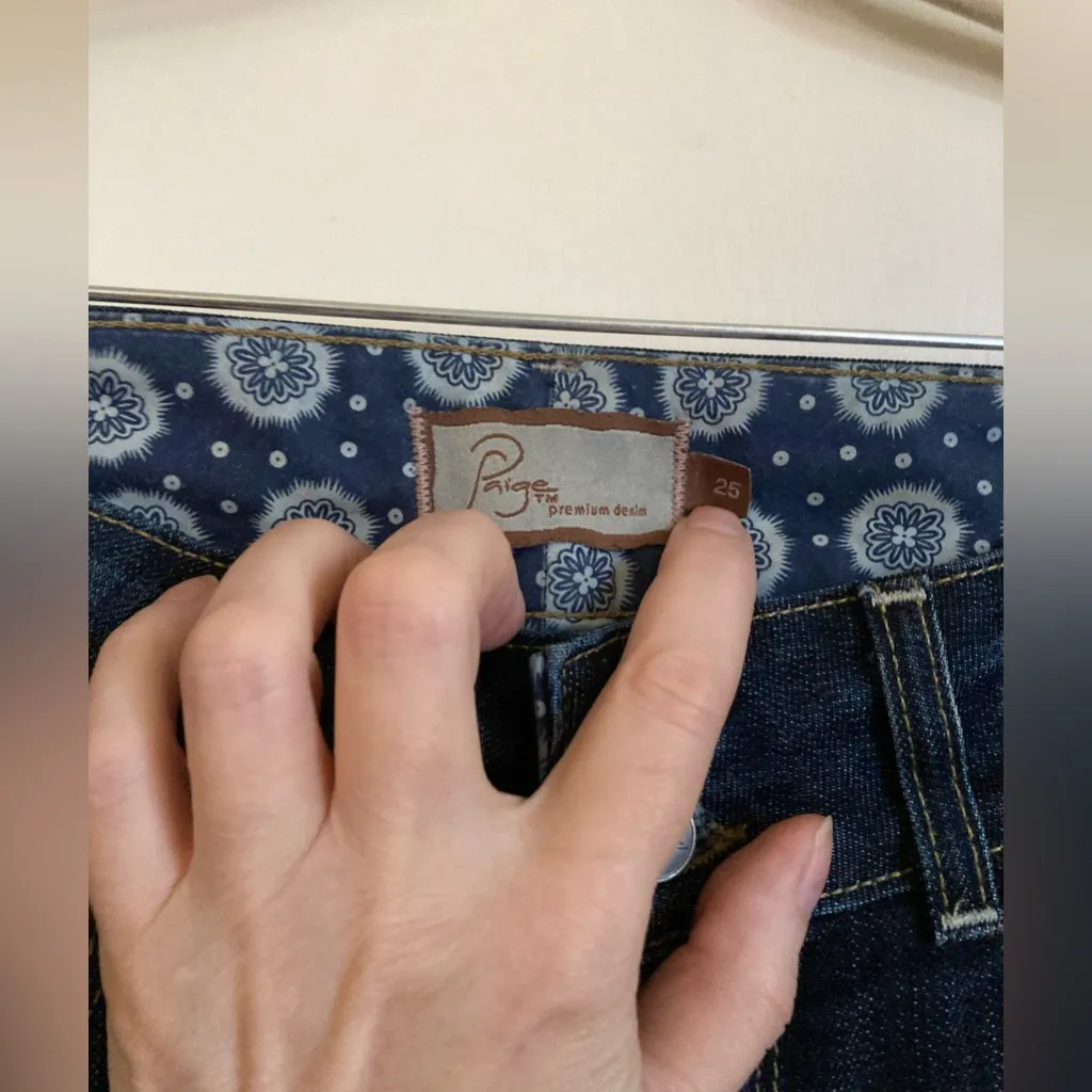 Paige Dark Wash Hidden Hills High Rise Bootcut Denim Jeans #O - Image 4