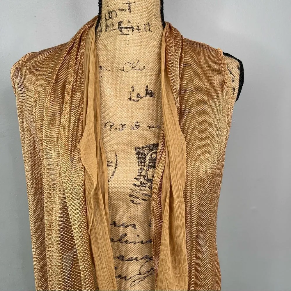 Sz 0S Hiroko Koshino Asymmetrical Gold Cardigan $178 MSRP - Image 6
