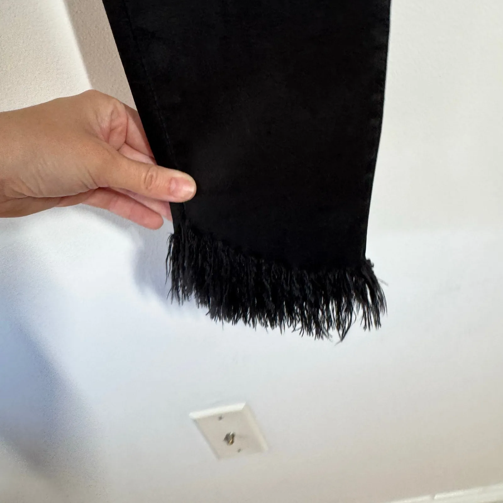 Frame Le High Skinny Jeans Women 27 Black Fringe Hem Boho Minimal Modest - Image 6