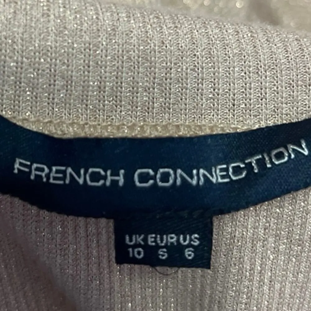 French Connection Tan Lettuce Turtleneck Long Sleeve Pullover Sweater Top Size 6 - Image 4